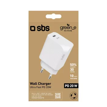 Mobilās ierīces lādētājs SBS GRETR1CPD20W Universal balta AC Ātrā uzlāde
