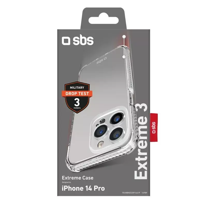 Vāciņš SBS Extreme X3 iPhone 14 Pro 15,5 cm Caurspīdīgs