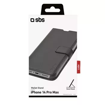 Maciņa tipa vāciņš SBS TEBKWALIP1467PK iPhone 14 Pro Max 17 cm Melns