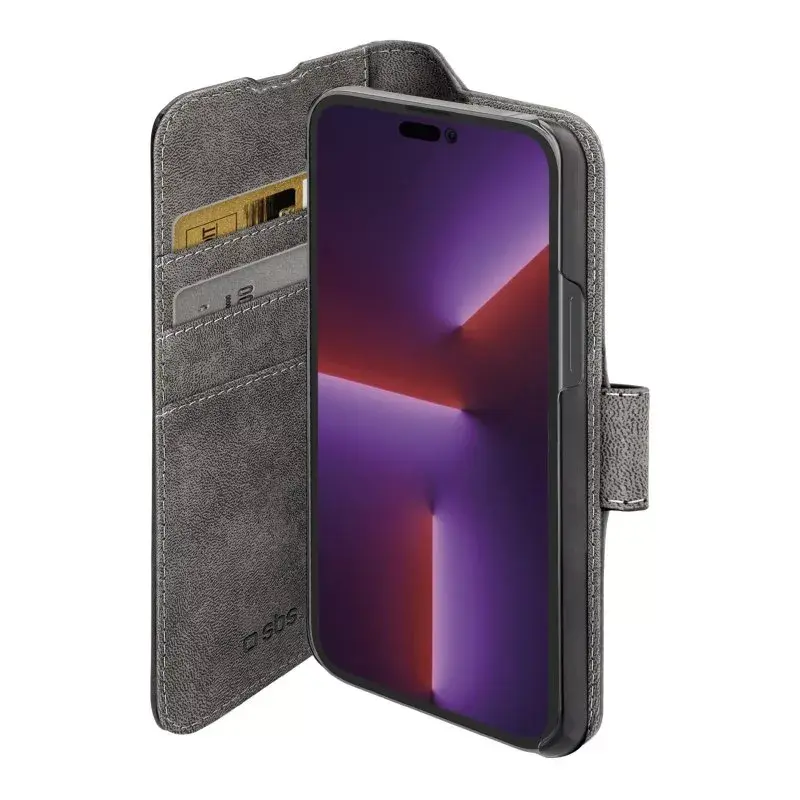 Maciņa tipa vāciņš SBS TEBKWALIP1467PK iPhone 14 Pro Max 17 cm Melns