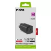 SBS Mobile iekštelpu maiņstrāvas ātrais lādētājs TETRGAN1C65W — 100–240V, 1x USB-C, melns, viedtālruņiem planšetdatoriem klēpjdatoriem viedpulksteņiem austiņām