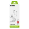 USB-C uz USB-C kabelis SBS Mobile TECABLETISSUETCCG, USB 2.0, 1.5 m, balts