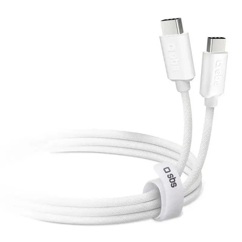 USB-C uz USB-C kabelis SBS Mobile TECABLETISSUETCCG, USB 2.0, 1.5 m, balts