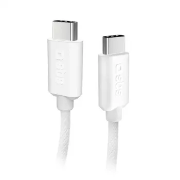 USB-C uz USB-C kabelis SBS Mobile TECABLETISSUETCCG, USB 2.0, 1.5 m, balts