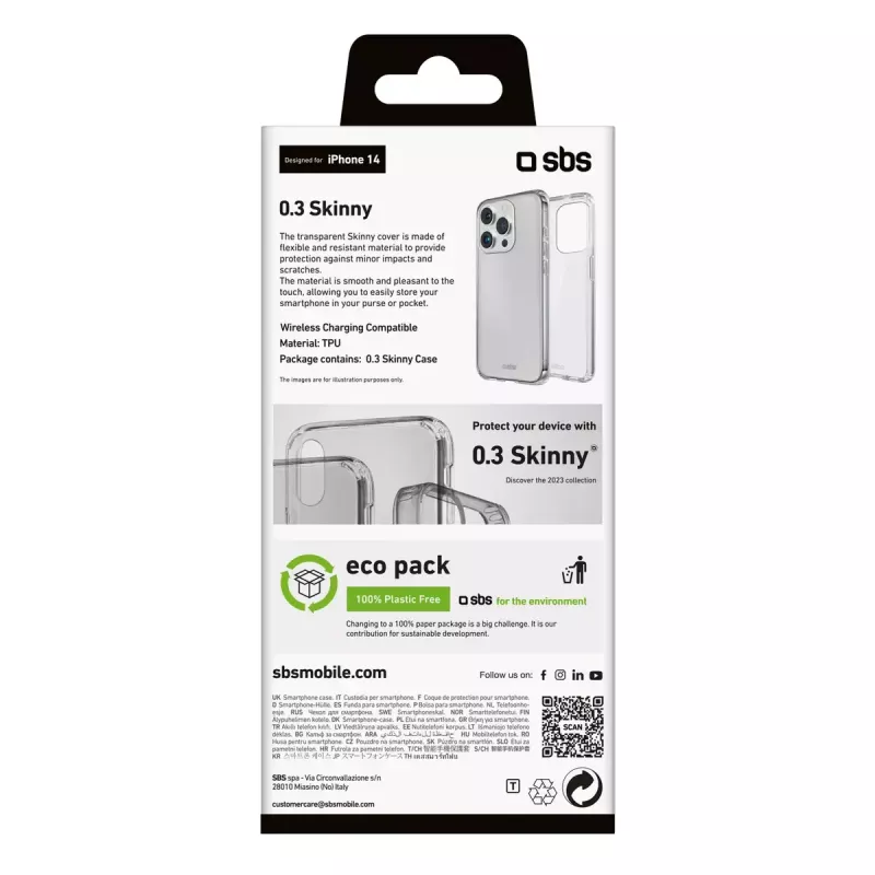 Vāciņš SBS TESKINIP1561PT priekš iPhone 15 Pro 15.5 cm caurspīdīgs