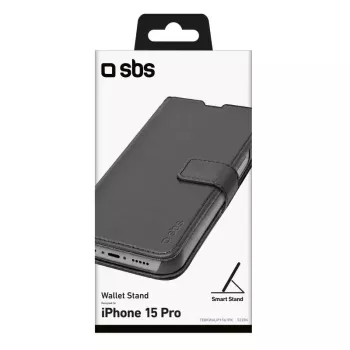 Maciņš-kabatas SBS TEBKWALIP1561PK iPhone 15 Pro 6,1 collas Melns