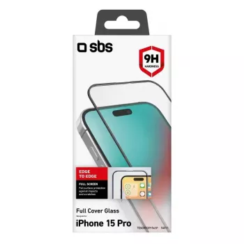 Ekrāna/aizmugures aizsargs SBS iPhone 15 Pro, silikons + rūdīts stikls, caurspīdīgs, 1 gab.