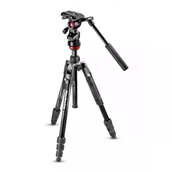 Statīvs Manfrotto MVKBFRT-LIVE Digitālajām/filmu kamerām 3 kājas Melns Sarkans Sudrabains