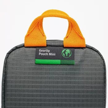 Lowepro GearUp Pouch Mini somiņa, neilons, poliesters, ripstop audums, pelēka, oranža