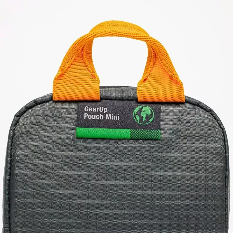 Lowepro GearUp Pouch Mini somiņa, neilons, poliesters, ripstop audums, pelēka, oranža