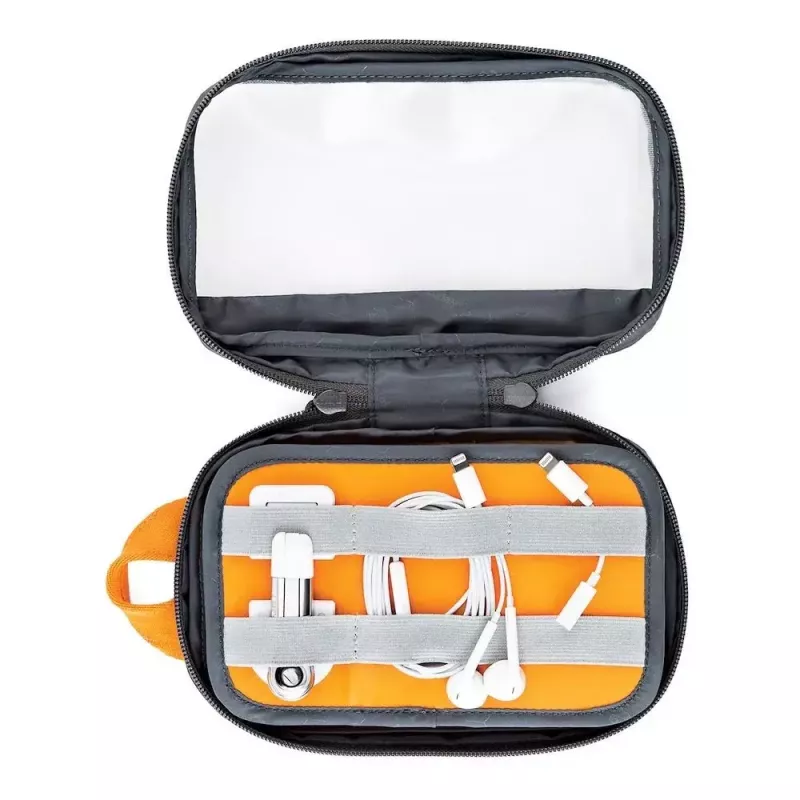Lowepro GearUp Pouch Mini somiņa, neilons, poliesters, ripstop audums, pelēka, oranža