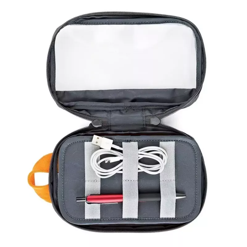 Lowepro GearUp Pouch Mini somiņa, neilons, poliesters, ripstop audums, pelēka, oranža