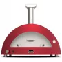 Picas krāsns Alfa Forni Moderno 5 Pizze Hybrid — ietilpība 5 picas, hibrīda kurināmais (malka un gāze), antīki sarkana