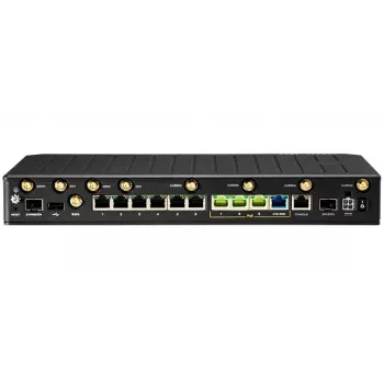 CradlePoint bezvadu maršrutētājs E300C-18B ar NetCloud Enterprise Branch — Wi‑Fi 6 divjoslu, 10GbE, 4G LTE, 5x RJ‑45