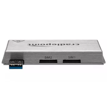 CradlePoint MC400 modems — mobilais modems, augšupielādes līdz 5,76 Mbps, lejupielādes līdz 42,2 Mbps, 256-QAM, sudraba krāsā, 104 g