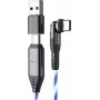 USB-C 2-in-1 kabelis STATIK PowerPivot Pro 2 m rotējošs savienotājs zils spīdums