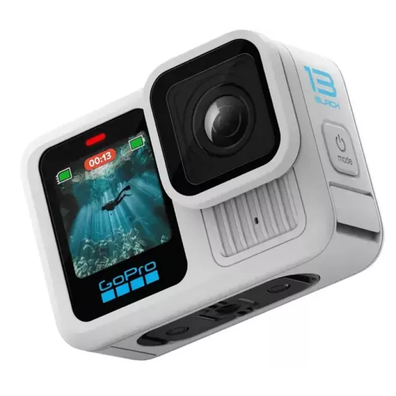 Action kamera GoPro HERO13 Melns — 5.3K Ultra HD, 27.6 MP CMOS, 240 fps, Wi‑Fi, GPS, iebūvēts LCD, stereo audio