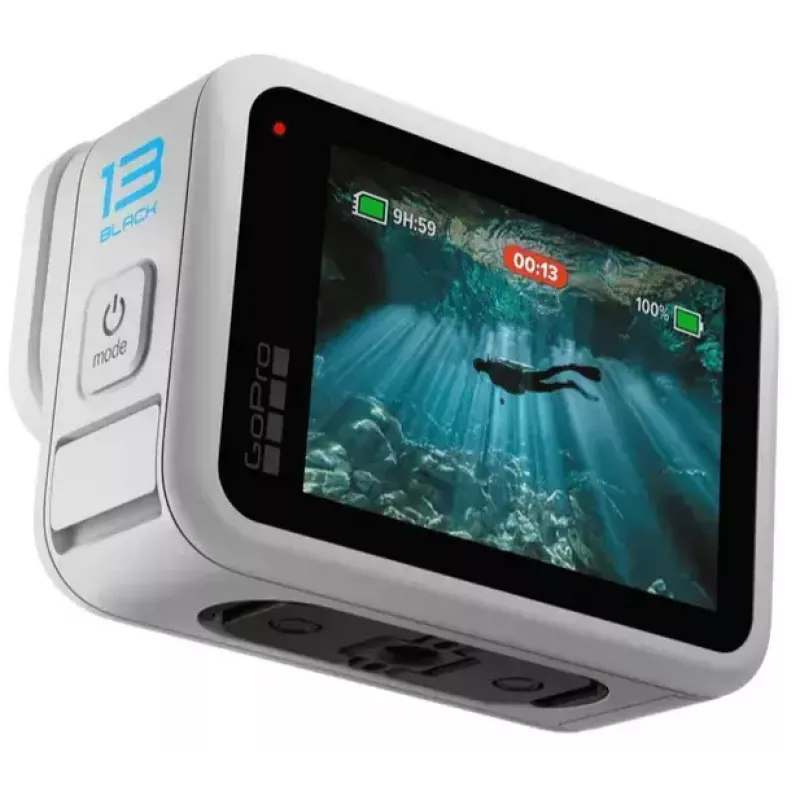 Action kamera GoPro HERO13 Melns — 5.3K Ultra HD, 27.6 MP CMOS, 240 fps, Wi‑Fi, GPS, iebūvēts LCD, stereo audio