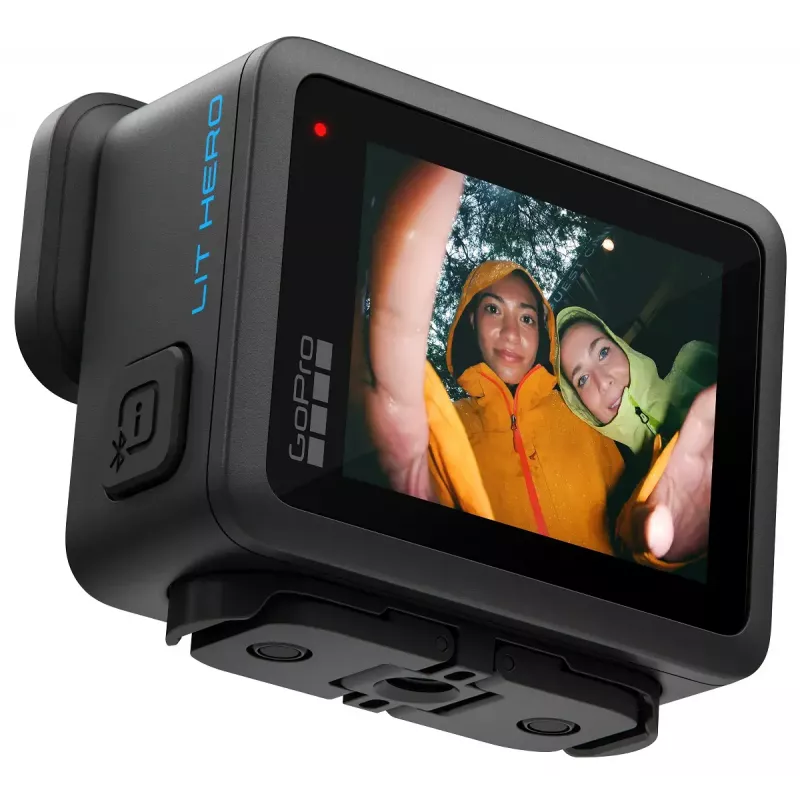 Darbības kamera GoPro LIT HERO — 4K Ultra HD 100 kadri/s, 12 MP, 1,76 collu LCD, Wi‑Fi, MicroSD