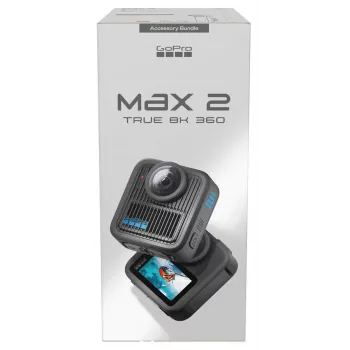 Darbības kamera GoPro MAX2 ar 8K Ultra HD, 29,5 MP sensoru, 100 kadriem sekundē, LCD displeju, GPS, Wi‑Fi — piederumu komplekts