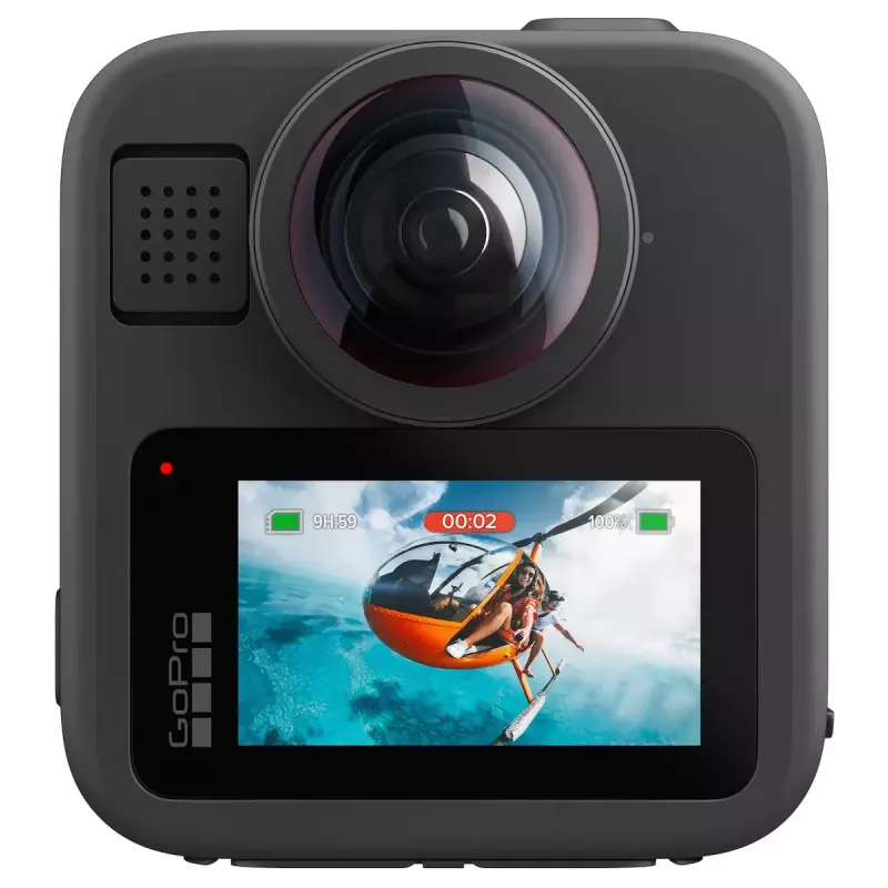 Darbības kamera GoPro MAX2 ar 8K Ultra HD, 29,5 MP sensoru, 100 kadriem sekundē, LCD displeju, GPS, Wi‑Fi — piederumu komplekts