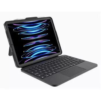 DEQSTER Prime tastatūras futrālis 11 collu iPad Air — aizsargapvalks ar iebūvētu tastatūru