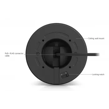 IP drošības kamera UBIQUITI UVC-G6-Pro-Turret-B — 3840×2160, 1/1,2 collas CMOS, 2,36× optiskā tālummaiņa, PoE+, griesti/siena, iekštelpās/ārtelpās