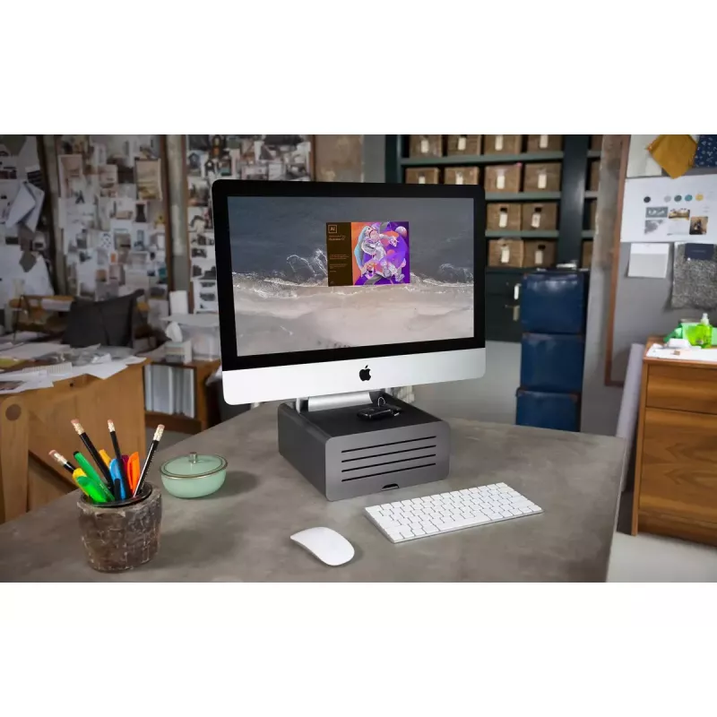 Galda statīvs Twelve South HiRise Pro melns/koks brīvstāvošs