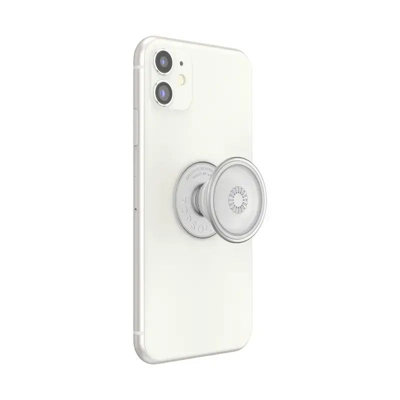 PopSockets PlantCore satvērējs — universāls tālruņa satvērējs, pelēks caurspīdīgs, 38.8×7.7 mm
