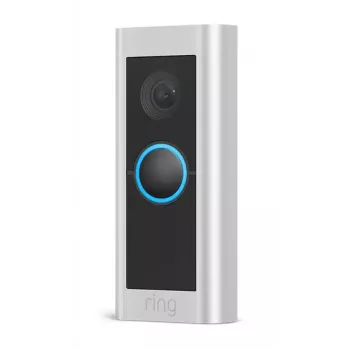 Video durvju zvans RING Video Doorbell Pro 2 Hardwired — Niķeļa satīna tērauds, vadu Wi‑Fi, 150°×150° redzes lauks, 16–24 V maiņstrāva
