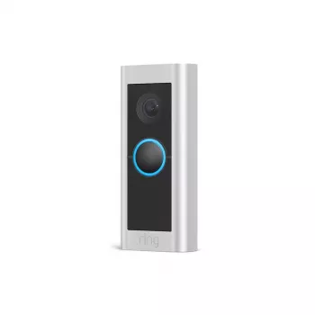 Video durvju zvans RING Video Doorbell Pro 2 Hardwired — Niķeļa satīna tērauds, vadu Wi‑Fi, 150°×150° redzes lauks, 16–24 V maiņstrāva