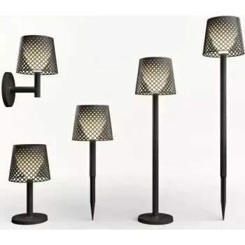 Āra dārza lampa NewGarden GRETA SOLAR+baterija melna — ar saules enerģiju darbināma lampa ar iebūvētu akumulatoru