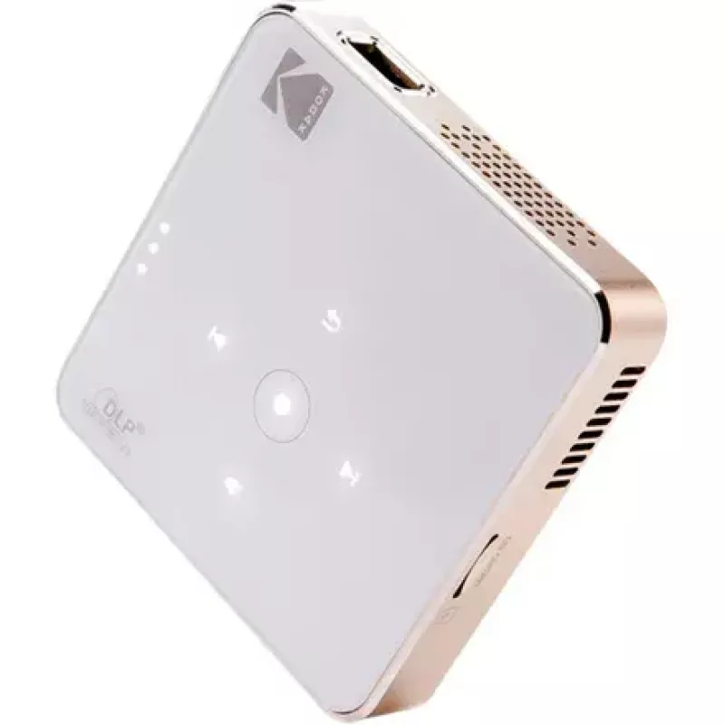 Projektors Kodak Luma 150 Wi‑Fi balta‑Gold, pārnēsājams LED piko projektors ar bezvadu savienojamību