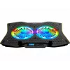 Klēpjdatora dzesēšanas paliktnis INCA INC-606TGS ekrāniem līdz 45,7 cm (18 collas), 2 ventilatori 11,5 cm, USB barošana, melns