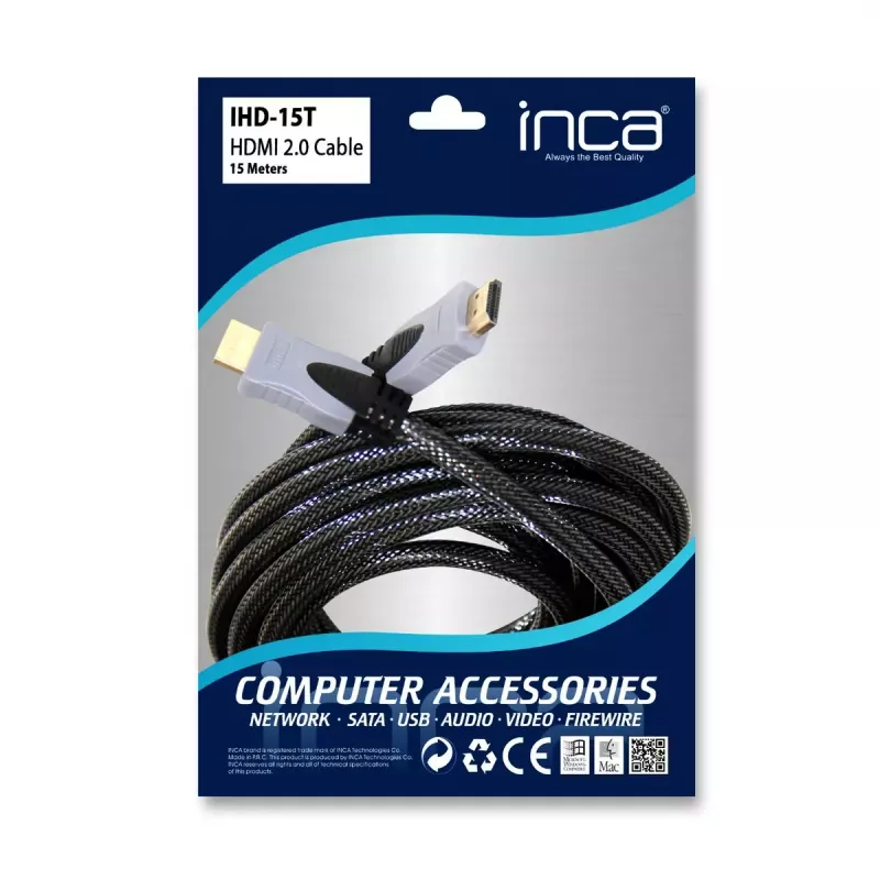 HDMI kabelis Inca IHD-15T 15 m HDMI Type A Male pelēks