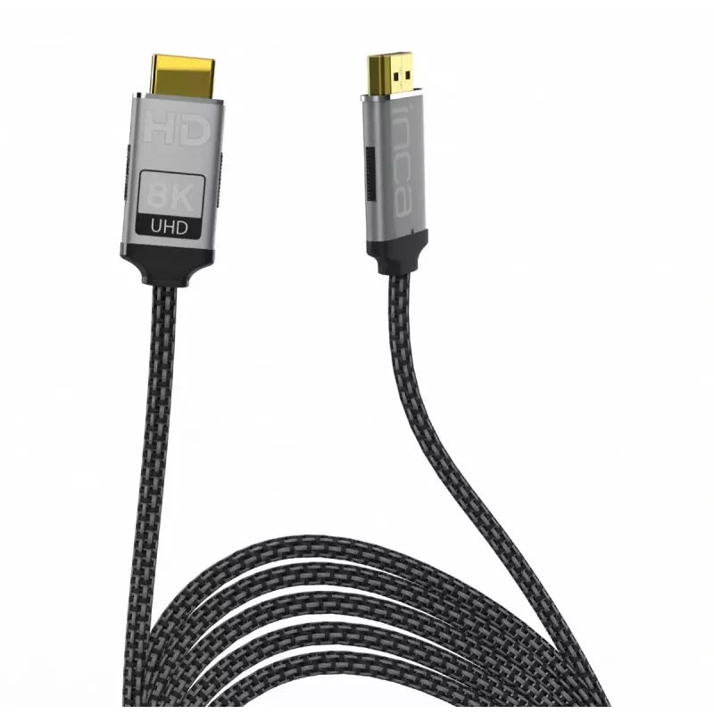 HDMI kabelis Inca IHM-03T 3m HDMI Type A vīr. pret vīr. 2.1 pelēks