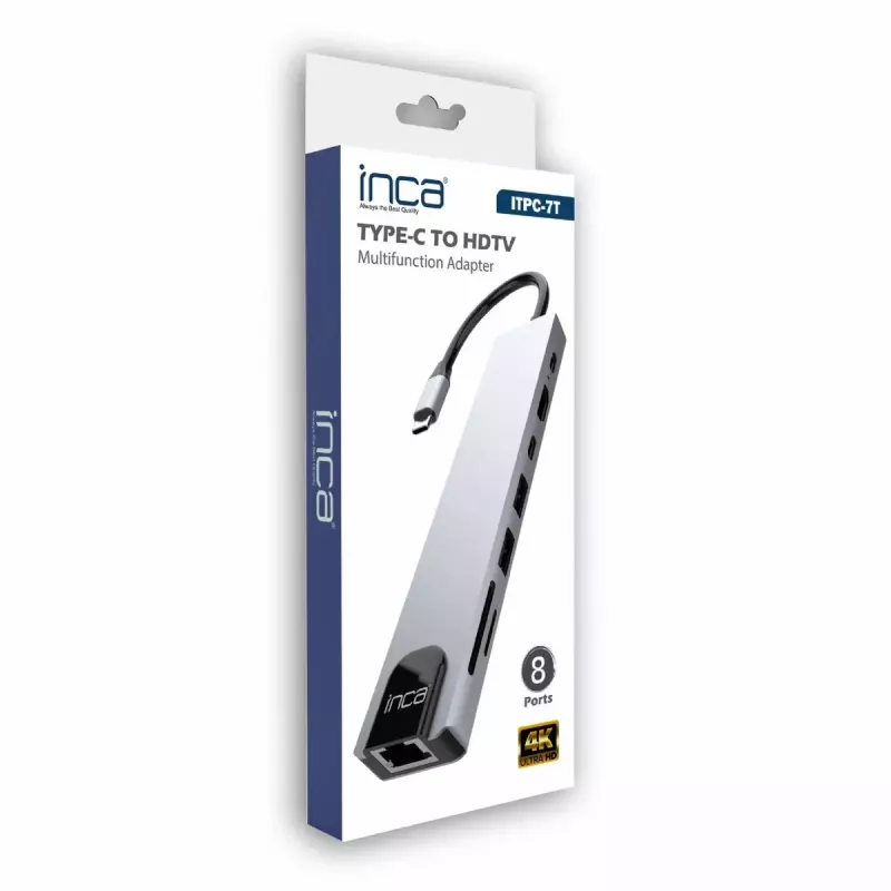 USB Type-C centrmezgls INCA ITPC-7T 1000 Mbit/s HDMI RJ-45 USB 2.0 USB 3.0