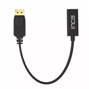 Video kabeļa adapteris Inca IDTH-05 0.2m DisplayPort uz HDMI Type A melns