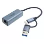 USB centrmezgls Inca IUTP-01TX Type-A Type-C Gigabit Ethernet Blue