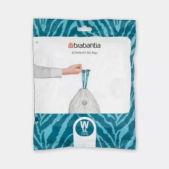 Atkritumu maisi BRABANTIA 137846, 45 L ietilpība, balti, 40 gab. iepakojumā