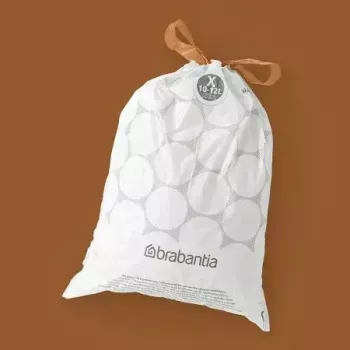 Miskastes maisi BRABANTIA 12 L balts, 40 gab. iepakojumā (modelis 138041) plastmasas ieliktņi 490×357 mm