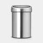 Atkritumu tvertne BRABANTIA Touch Bin 3 L, matēts tērauds, modelis 36 39 86