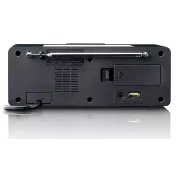 Pulksteņa radio Lenco CR540BK — FM modinātājpulkstenis, 1,2 collu LED displejs, regulējama naktslampiņa, USB uzlāde, stereo skaļruņi