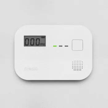Oglekļa monoksīda detektors Alecto COA3910 — elektroķīmiskais CO sensors, darbināms ar baterijām, balts, 110×78×37 mm
