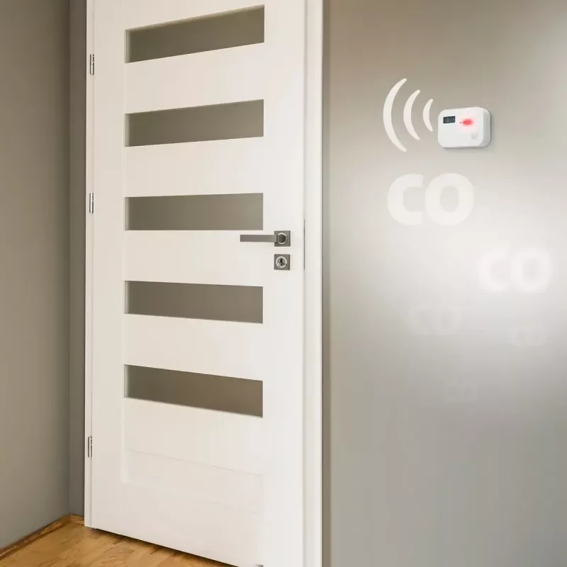 Oglekļa monoksīda detektors Alecto COA3910 — elektroķīmiskais CO sensors, darbināms ar baterijām, balts, 110×78×37 mm