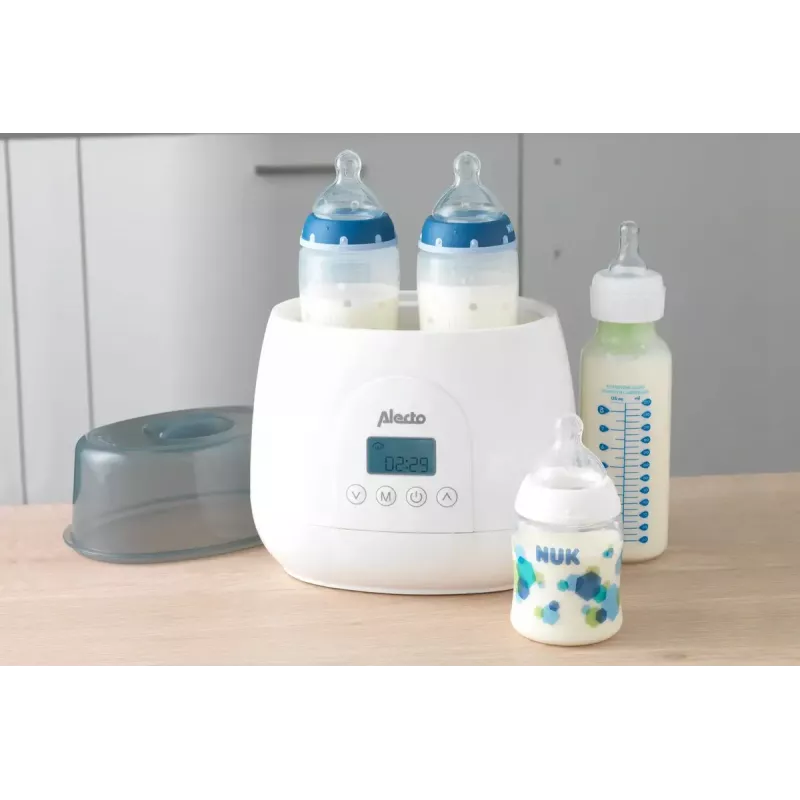 Pudeļu sildītājs Alecto BW700TWIN — dubultais 3-in-1 elektriskais pudeļu sildītājs, 512 W, 230 V, balts