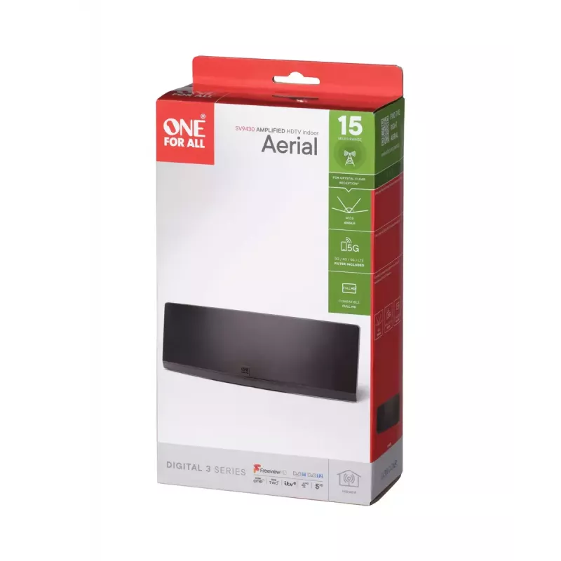 Iekštelpu antena One For All Design Line DVB-T Curved EX 45dB 5G