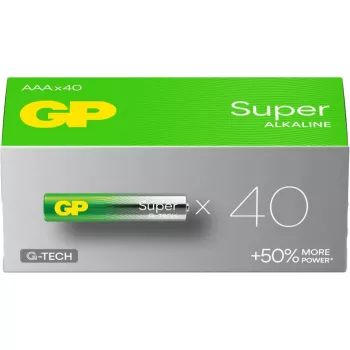 GP Super Micro AAA 1.5V sārma-mangāna baterijas — iepakojumā 40 gab.
