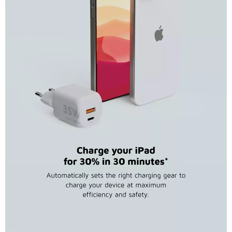 Wall Charger Xtorm 35W GaN² Ultra Indoor USB Type-C Fast Charging balta