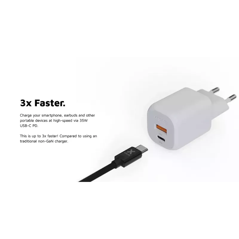 Wall Charger Xtorm 35W GaN² Ultra Indoor USB Type-C Fast Charging balta